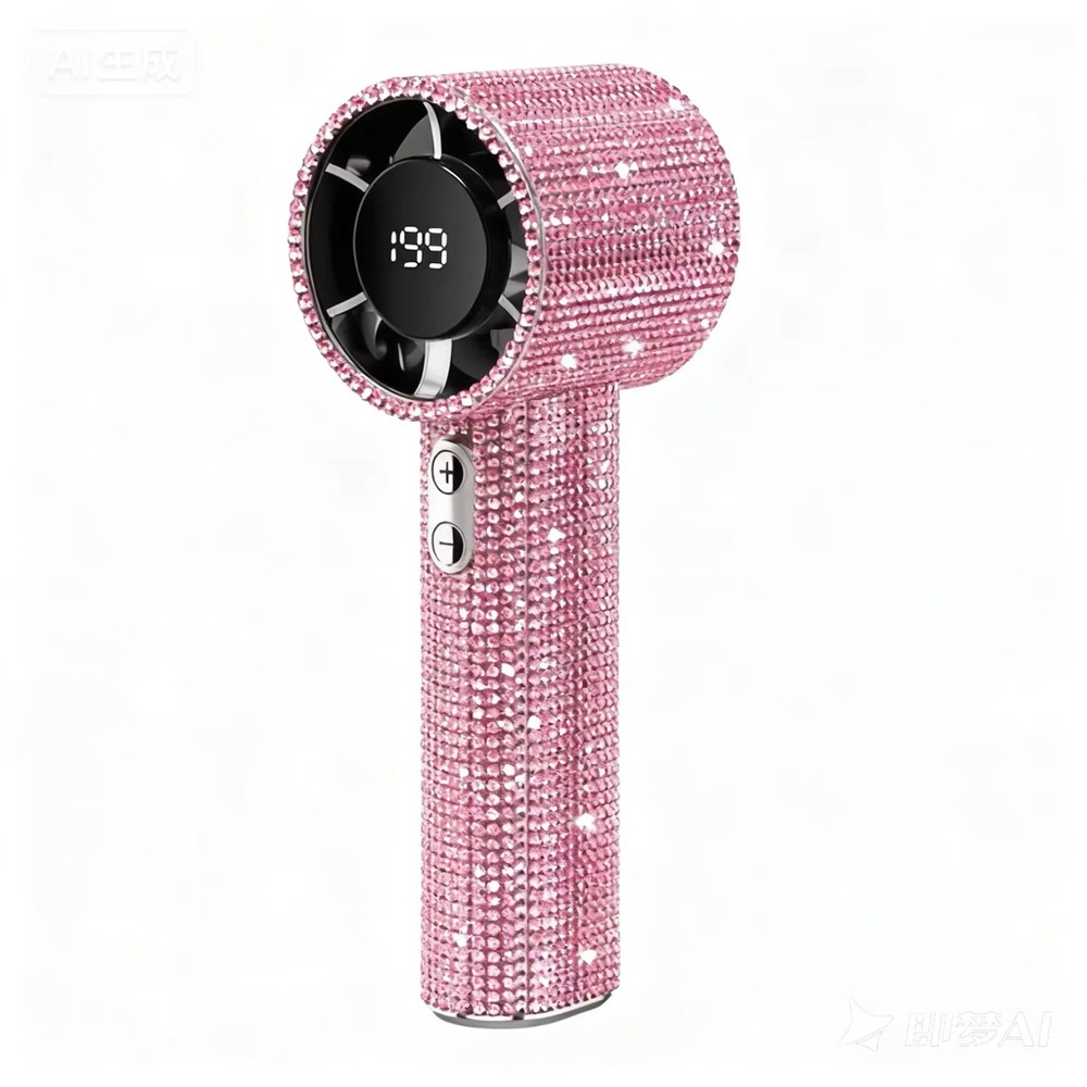 Rhinestone Bling Handheld Fan